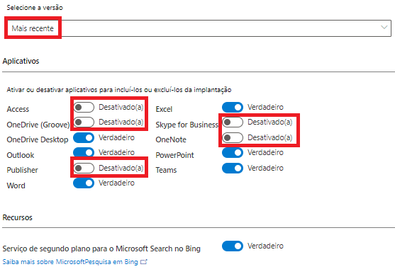 Como configurar o arquivo de implantação customizada do Office 365