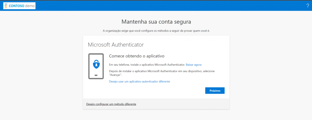 Configuração do MFA a partir do Azure AD