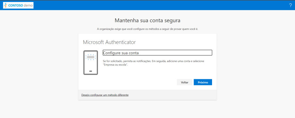 Configuração do MFA a partir do Azure AD