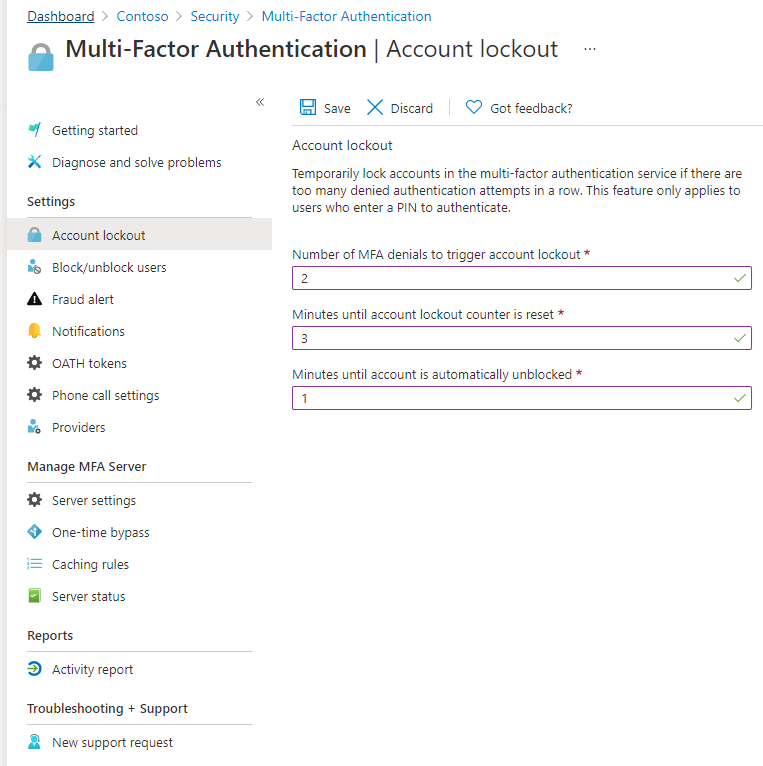 Configuração do MFA a partir do Azure AD