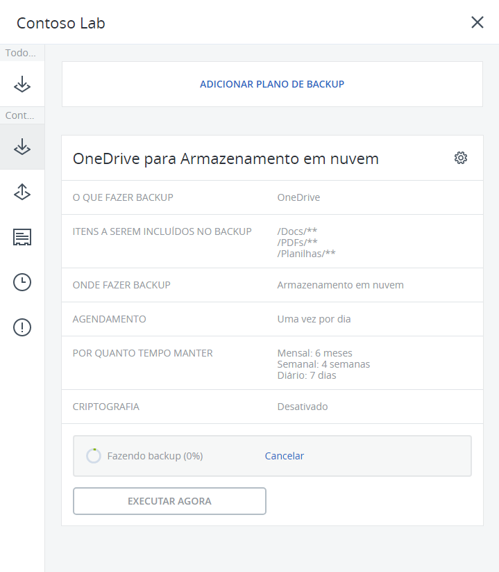 Backup e Restore do One Drive com Acronis