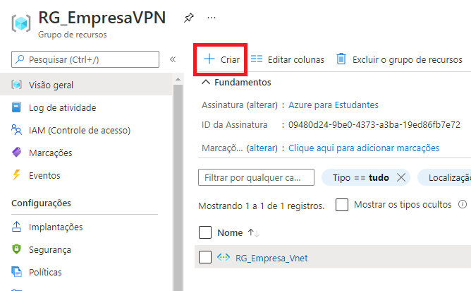 VPN Azure Point to site Configuração