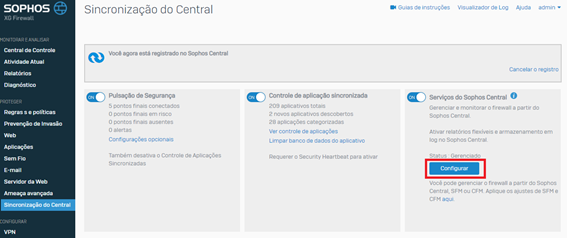 Integração Sophos XG e Sophos Central